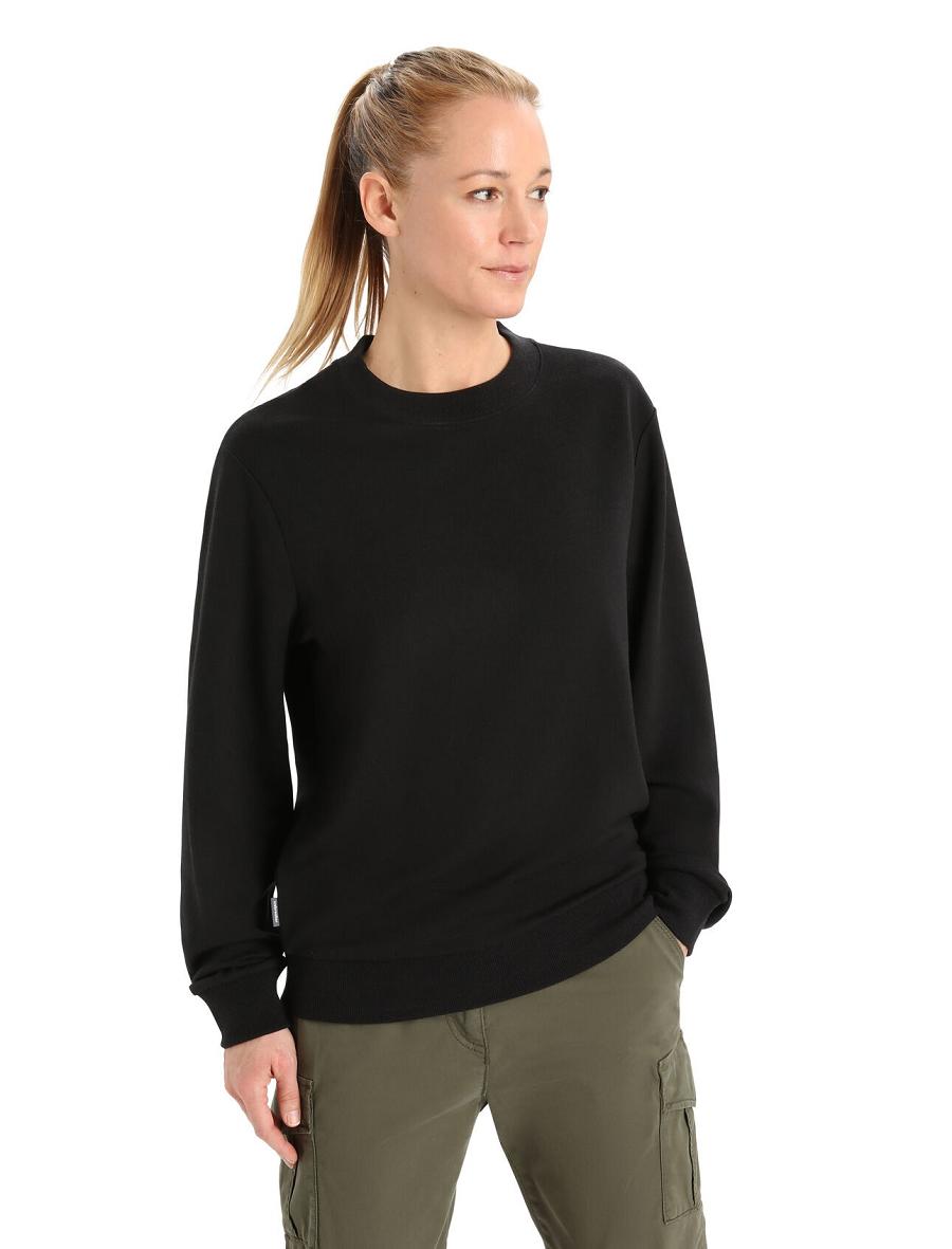 One Piece & Sets Icebreaker Merino Crush Long Sleeve Sweatshirt Damskie Czarne | PL 1195JPQJ